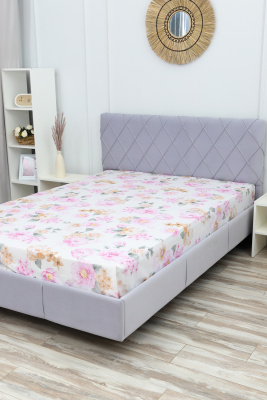 Простыня поплин Цветочный рай белый